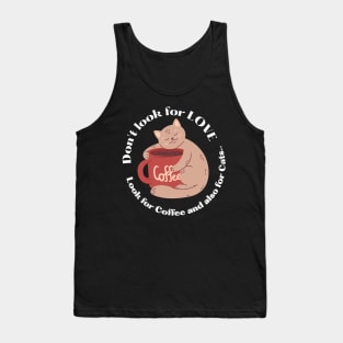 Love coffee and cat Tank Top